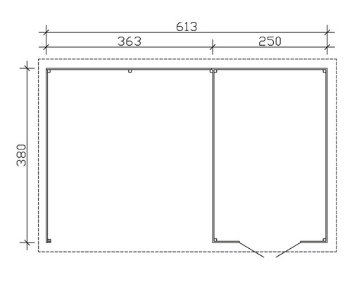 Plan d''un abri de jardin avec indications de taille