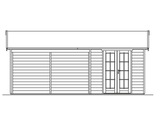 Illustration d''un abri de jardin avec porte double