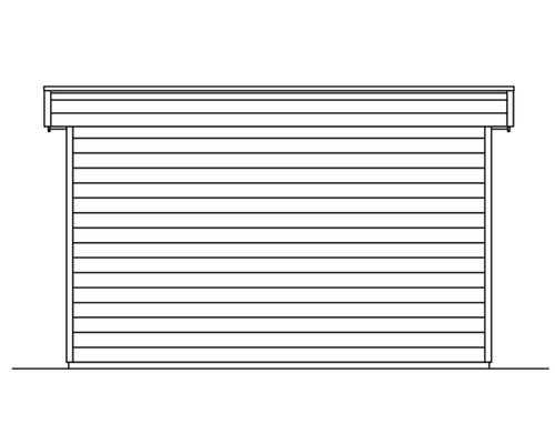 Illustration d''un abri de jardin avec façade horizontale en bois