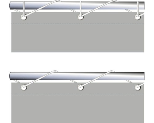 Bâche de confidentialité grise avec œillets et fixation