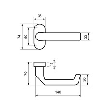 Demi-garniture à rosace pour cadre étroit aluminium F1 anodisé cylindre profilé-thumb-1
