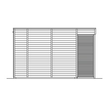 Gartenhaus SKAN HOLZ Tokio 2 doppelschalig mit Fußboden und KSK-M Dachbahn 340 x 440 cm natur