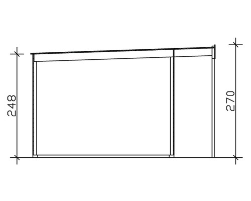 Dessin d''une tonnelle de jardin avec dimensions 248 et 270