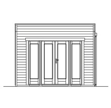 Gartenhaus SKAN HOLZ Tokio 2 doppelschalig mit Fußboden und KSK-M Dachbahn 340 x 440 cm natur