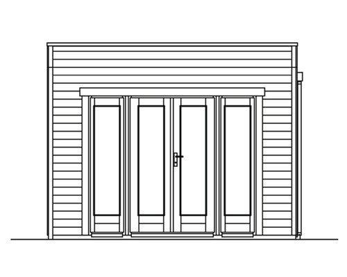 Illustration d''une cabane de jardin avec double porte