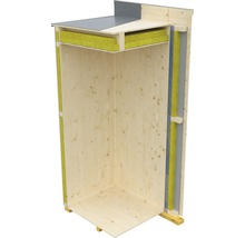 Gartenhaus SKAN HOLZ Tokio 2 doppelschalig mit Fußboden und KSK-M Dachbahn 340 x 440 cm natur