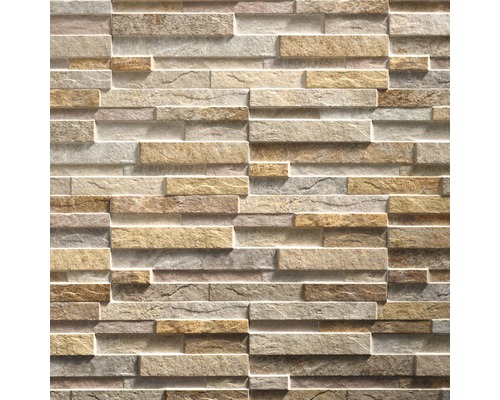 Steinverblendung mit horizontalen, rechteckigen Steinelementen