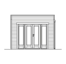 Illustration d''un abri de jardin avec porte double.
