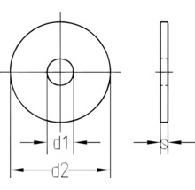 Rondelles à garde-boue 4,3x15 mm galvanisées, 100 unités-thumb-1