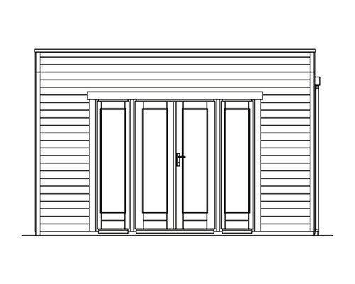 Illustration d''une cabane de jardin avec porte double