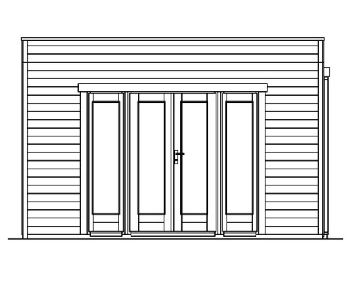 Dessin d''un abri de jardin avec double porte