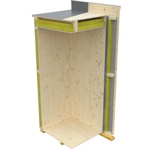 Gartenhaus SKAN HOLZ Tokio 4 mit KSK-M Dachbahn und Fußboden 402 x 502 cm grau