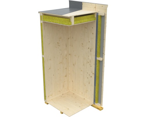 Coupe transversale d''une maison en bois avec isolation
