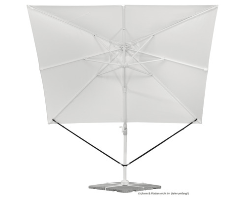 Parasol de jardin carré avec support vu d''en bas