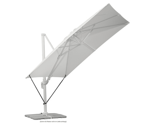 Parasol déporté avec écran rectangulaire et pied