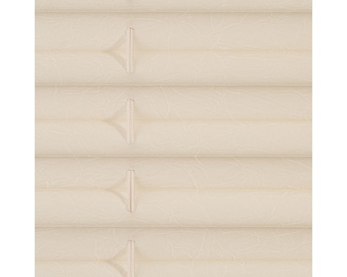 Nahaufnahme einer beigen Plissee-Jalousie für Fenster