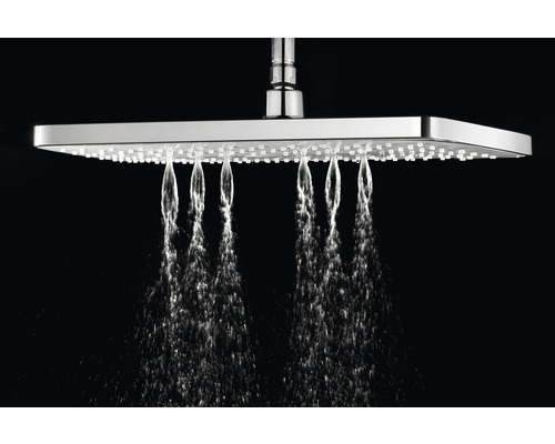 Rechteckiger Duschkopf mit Wasserstrahlen