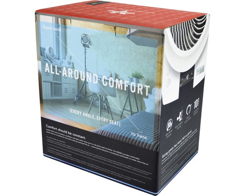 "Emballage d''un climatiseur portant le slogan ""Confort intégral"""