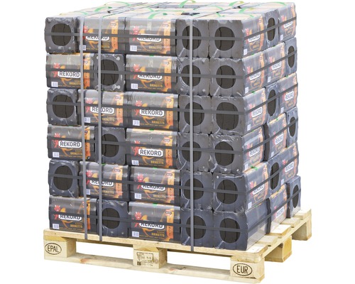 Palette de briquettes de bois de la marque Rekord
