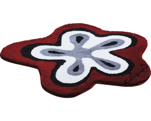 Tapis en forme de fleur avec un design multicolore