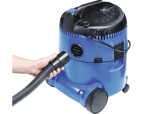 Blauer Nass Trockensauger mit Schlauch