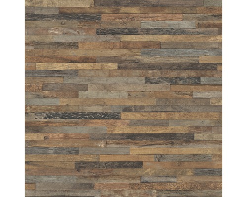 Papier peint intissé 939811 Factory 3 panneaux de bois brun rouge Papier peint imitation bois avec planches horizontales