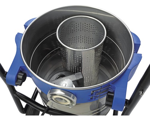 Innenansicht eines Aschesaugers mit Metallfilter