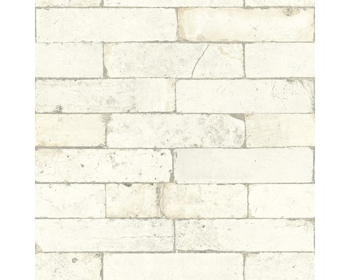 Papier peint intissé 446319 Factory 3 pierres gris clair Papier peint motif brique pour l''intérieur