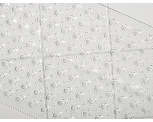 Vue détaillée d''un tapis de bain transparent avec ventouses
