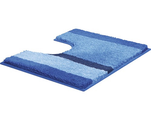 Blauer WC-Vorleger mit Streifenmuster