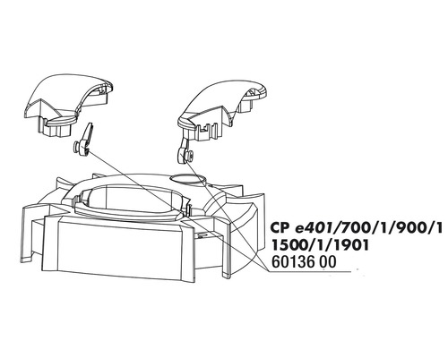 Explosionszeichnung einer Rasenmäher-Ersatzteilbaugruppe
