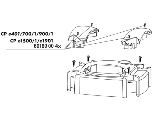 Explosionszeichnung eines Zubehörteils für Rasenmäher