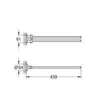 Porte-serviettes orientable GROHE Essential 45 cm chrome 40371001-thumb-3