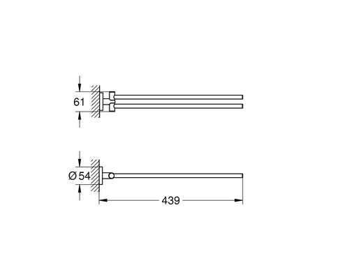 Dessin technique d''un porte-serviettes avec dimensions