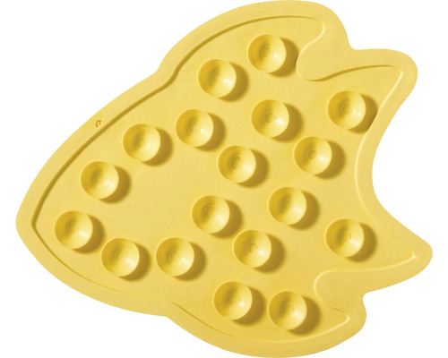 Tapis de bain jaune avec ventouses