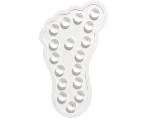 Tapis de douche en forme de pied avec ventouses