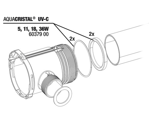 Pièces de rechange AQUACRISTAL UV-C pour 5, 11, 18, 36 watts