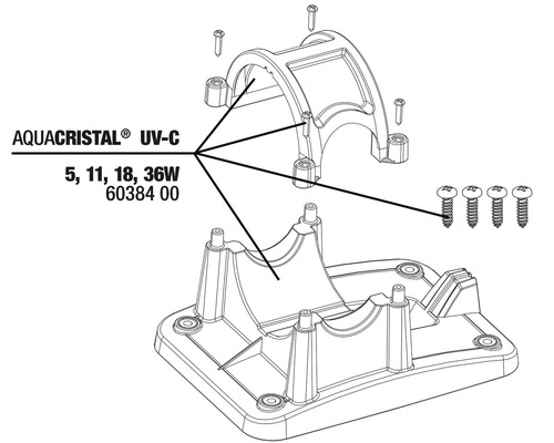 Aquacristal UV-C Ersatzteil-Set mit Schrauben
