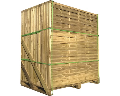Clôture en bois emballée sur palette pour le transport