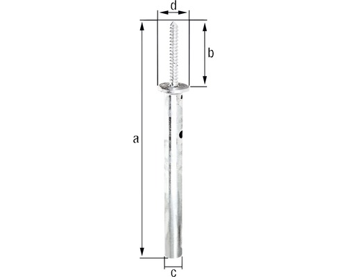 Abbildung einer Gewindestange mit Maßangaben