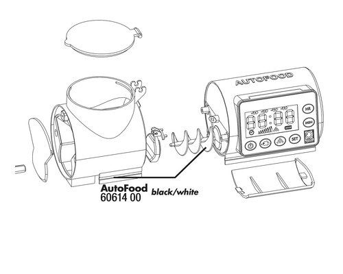 Explosionszeichnung eines AutoFood Futterautomaten