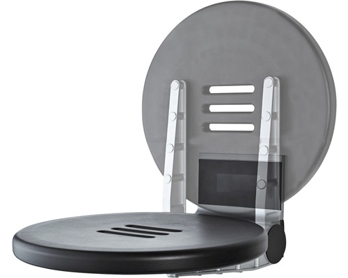 Wandhocker aus Kunststoff mit Klappmechanismus