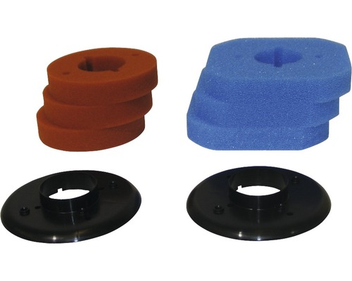 Jeu de filtres de rechange pour filtre de bassin, composé de mousses filtrantes et de couvercles