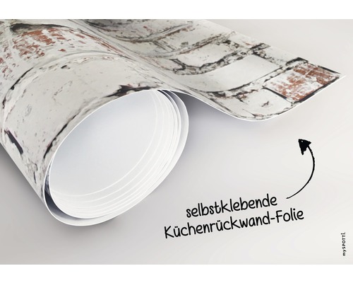 Selbstklebende Küchenrückwandfolie mit Backsteinmuster auf Rolle