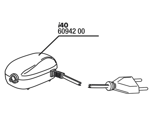 Abbildung einer Aquariumluftpumpe mit Stecker