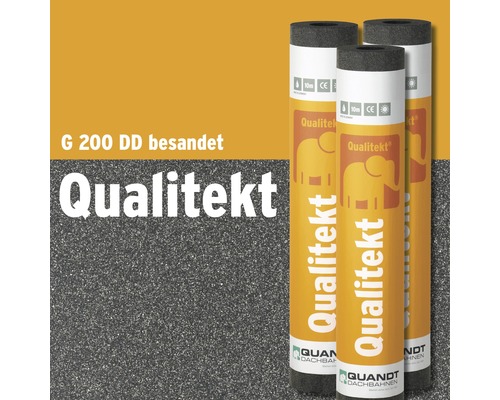 Quandt Bitumen Dachpappe Qualitekt besandet grau G200 DD-8 10 x 1 m Rolle = 10 m²