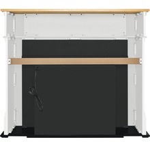 Vue arrière d''une cheminée avec insert électrique