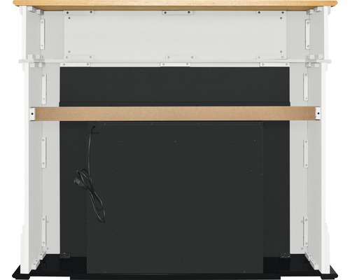 Vue arrière d''une cheminée avec insert électrique