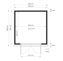 Gartenhaus Bertilo Woodline Pultdach mit Fußboden 226 x 240 cm anthrazit