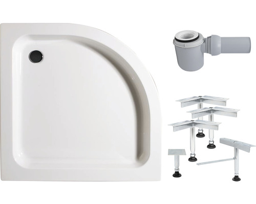 Kit complet receveur de douche SCHULTE Flach 80 x 80 x 8.5 cm blanc alpin lisse D1966 04